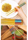 Bambu Chopstick Çubuk Yemek Çubuğu Yıkanabilir Tekrar Kullanılabilir (3 Çift- 6 Adet )