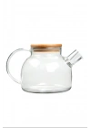 Bambu Kapaklı Borosilikat Cam Demlik 1000ml Royaleks-CM-2000