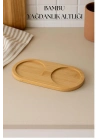 Bambu Yağdanlık Altlığı Çift Yuvalı 9x19 Cm