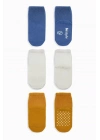 Basic Kaymaz Penye Soket Çorap 3Lü BS10106 İndigo Ekru Hardal