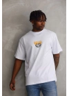 Baskılı Oversize T-Shirt - Beyaz -