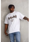 Baskılı Oversize T-Shirt - Beyaz -