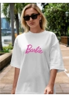 Baskılı Oversize T-shirt - Beyaz -