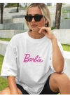 Baskılı Oversize T-shirt - Beyaz -