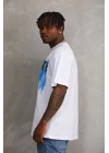 Baskılı Oversize T-Shirt - Beyaz -