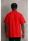 Baskılı Oversize T-Shirt - Kırmızı -