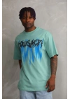 Baskılı Oversize T-Shirt - Mint Yeşili