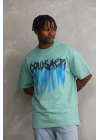 Baskılı Oversize T-Shirt - Mint Yeşili