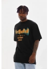 Baskılı Oversize T-Shirt - Siyah -