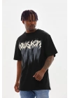 Baskılı Oversize T-Shirt - Siyah -