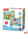 Bebek Puzzle baby puzzle railway & bedtime 2 in 1 24 ve 12 parça 2+
