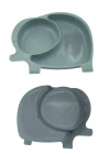 ®  Bebek ve Çocuk için Sevimli Fil Model Desenli Yemek Bebek Mama Kabı Bölmeli Tabak
