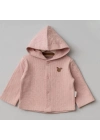 Bebitof Kapüşonlu Bebek Hırka 80153 Pudra