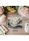 Bej-Gri Tonlu Soyut Doğa Mouse Pad - 19x23 cm 2 mm Dikdörtgen İthal Baskılı Mouse Pad