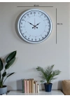 ® Beyaz 40 Cm Metal 24 Saat Göstergeli Özel Tasarım Duvar Saati