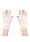Beyaz Dantel Parmaksız Kısa Eldiven