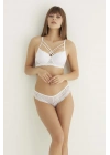 Beyaz Destekli Çift Çapraz Dantelli Sütyen Takımı 4307