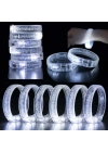 Beyaz-gümüş Led Işıklı Baskı Yapılabilen Pilli Bileklik Bilezik 1,5 Cm Genişlik