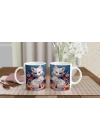 Beyaz Kedi Baskılı Kupa Bardak