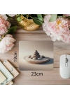 Beyaz Kum Üzerinde Zen Taşları Mousepad - 19x23 cm 2 mm Dikdörtgen İthal Baskılı Mouse Pad