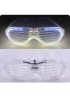 Beyaz Led Işıklı Parti Gözlüğü - Neon 3 Modlu
