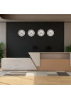 Beyaz Premium Set 4’lü Metal 36 cm Dünya Duvar Saatleri