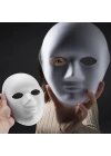 Beyaz Renk Boyanabilir Anonim Tam Yüz Cosplay Maske 24x18 Cm
