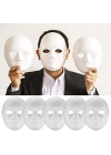 Beyaz Renk Boyanabilir Anonim Tam Yüz Cosplay Maske 24x18 cm