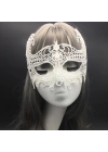 Beyaz Renk Dantel Kesim Balo Maskesi