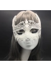 Beyaz Renk Dantel Kesim Balo Maskesi