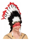 Beyaz Tüylü Siyah Kırmızı Büyük Hintli Kızılderili Başlığı