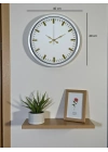 ® Beyaz Zarafet 40 Cm Metal Duvar Saati