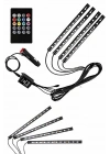 ® 12 Ledli RGB Işıklı Araç Içi Ayak Altı Led Oto Ampul Kumandalı 7 Renk