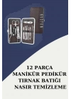 ® 12 Parça Paslanmaz Çelik Kompakt ve Taşınabilir Manikür Makası Tırnak Makası