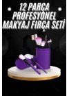® 12 Parça Profesyonel Makyaj Fırçası Far Fırçası Allık Fırçası Yumuşak Kıllı