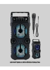 ® 1200 mAh Şarjlı LED Işıklı Bluetooth Hoparlör – FM Radyolu, Hafıza Kart Destekli