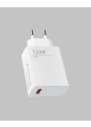 120W Hızlı Şarj Başlığı Ultra Güçlü Type-C Adaptör Kablo Dahil