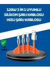® 120W Şarj Destekli 3’ü 1 Arada Çoklu Şarj Kablosu – 1.2 Metre