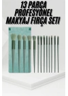 ® 13 Parça Taşınabilir Kılıflı Profesyonel Makyaj Fırça Seti Pudra Allık Fondöten Fırçası