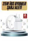 15/Pro/Pro Max 25W İOS Uyumlu Hızlı Şarj Aleti Adaptörlü Beyaz