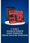 ® 17 Parça Manikür Seti Taşınabilir Özel Çantalı El ve Ayak Bakımı Tırnak Batığı Temizleme
