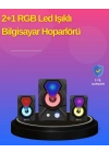 ® 2.1 Kanal RGB LED Oyun Hoparlörü Subwoofer Destekli
