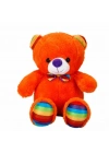 ® 2962 Oturan Kurdeleli Renkli Peluş Ayı 30 cm -