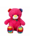 ® 2962 Oturan Kurdeleli Renkli Peluş Ayı 30 cm -