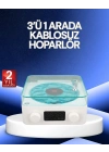 ® 3-1 Kablosuz Bluetooth Hoparlör – Gece Lambalı, Saatli, Retro Tasarım