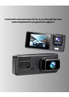 ® 3 Kameralı Araç İçi DVR Kayıt Cihazı  Ön İç Arka Kamera Full HD