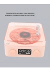 ® 3-ü-1 Gece Işığı Bluetooth Hoparlör ve Dijital Saat Vintage Plak Çalar Tasarımlı