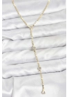 ® 316L Çelik Gold Renk Ezme Zincir Model Y Kadın Kolye