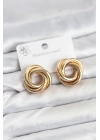 ® 316L Çelik Gold Renk Lazerli Sarmal Halka Kadın Küpe
