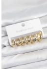 ® 316L Çelik Gold Renk Zirkon Taşlı Kutup Yıldızı Model Halka Küpe Seti